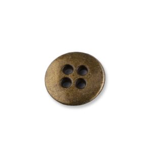 2 Antique Brass 4-Hole Button w/ Rim (metal-coated 50mm)
